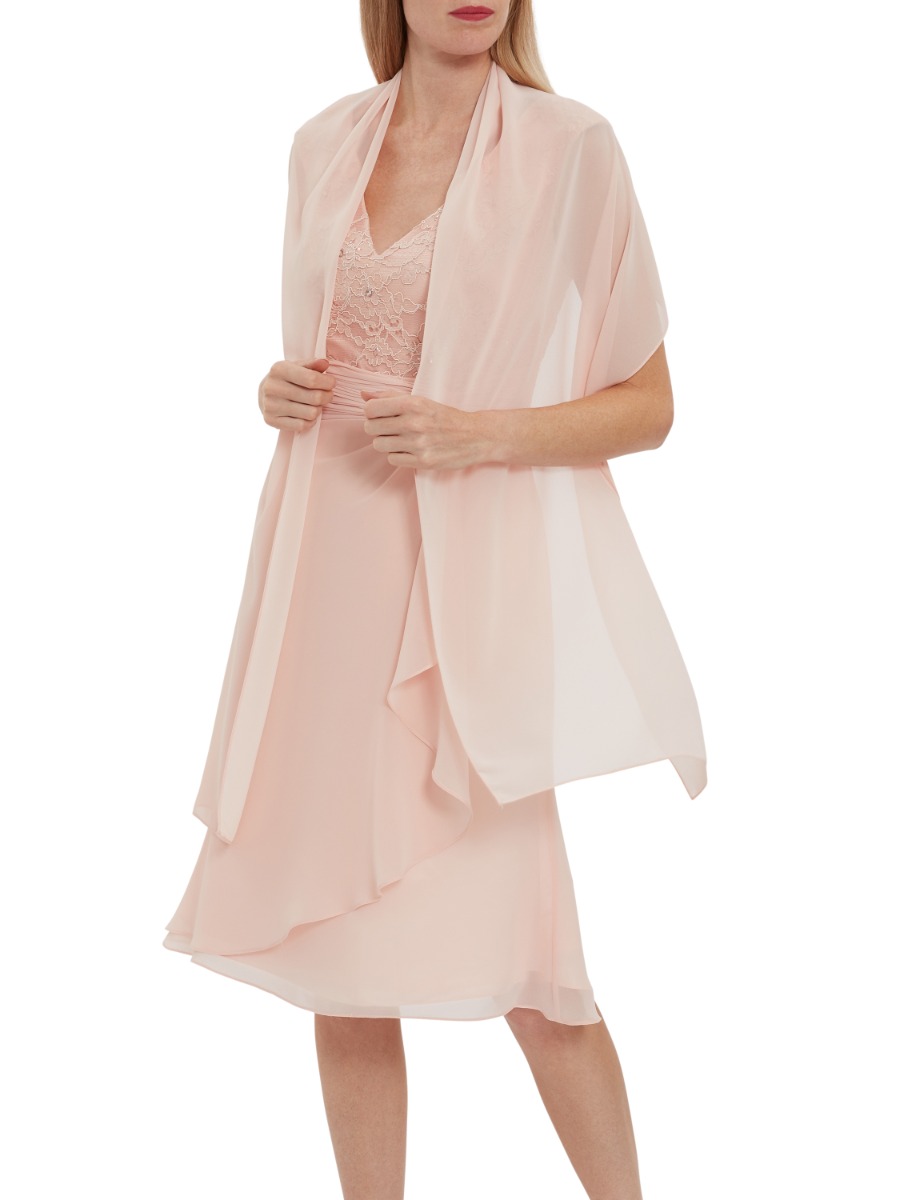 Farrah Chiffon Dress With Lace Bodice