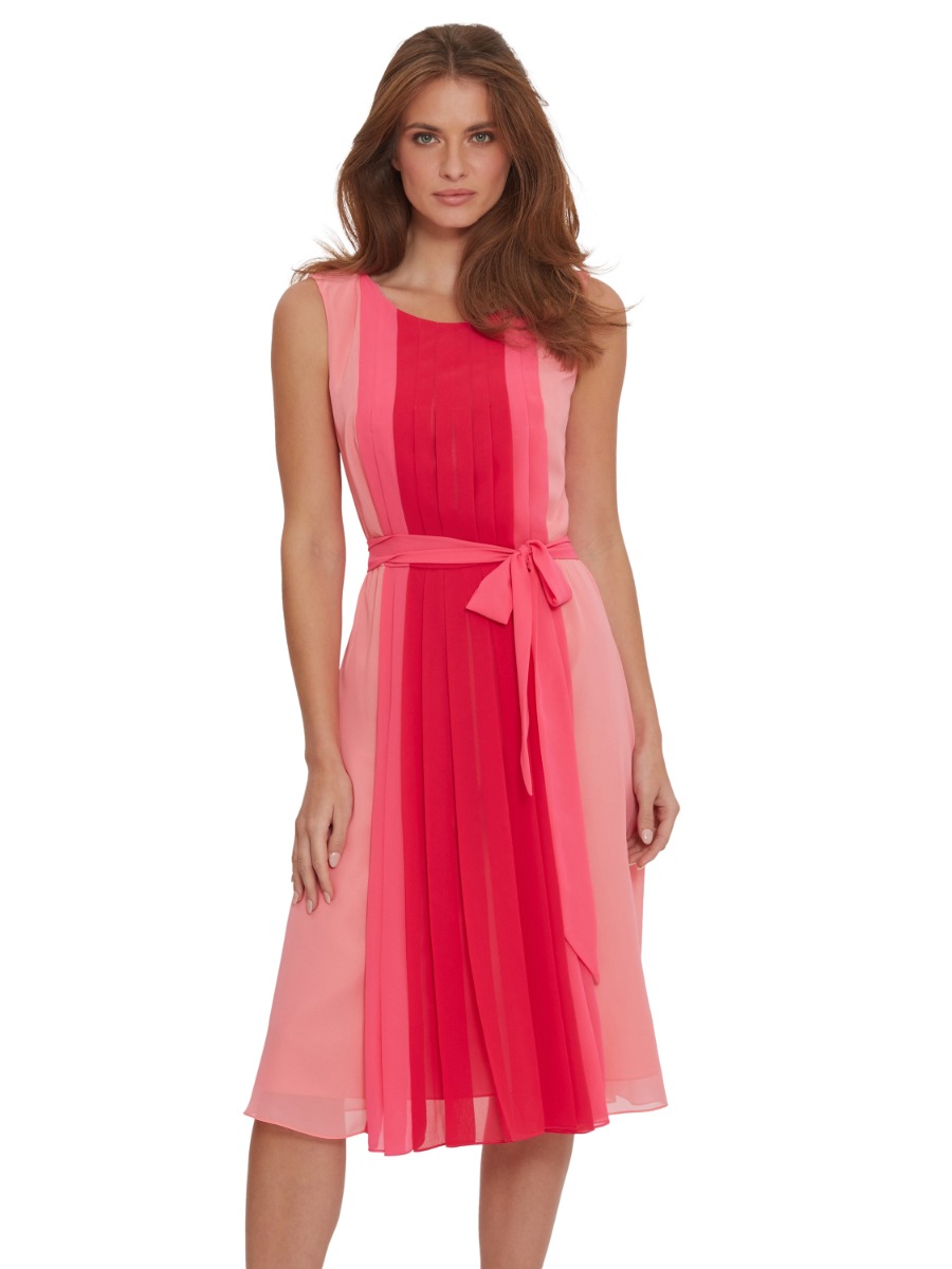 Janeen Chiffon Dress With Front Pleating