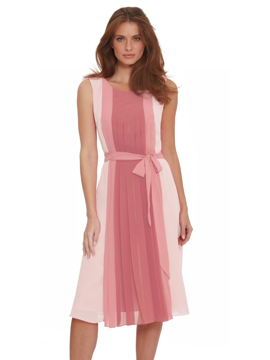 Janeen Chiffon Dress With Front Pleating